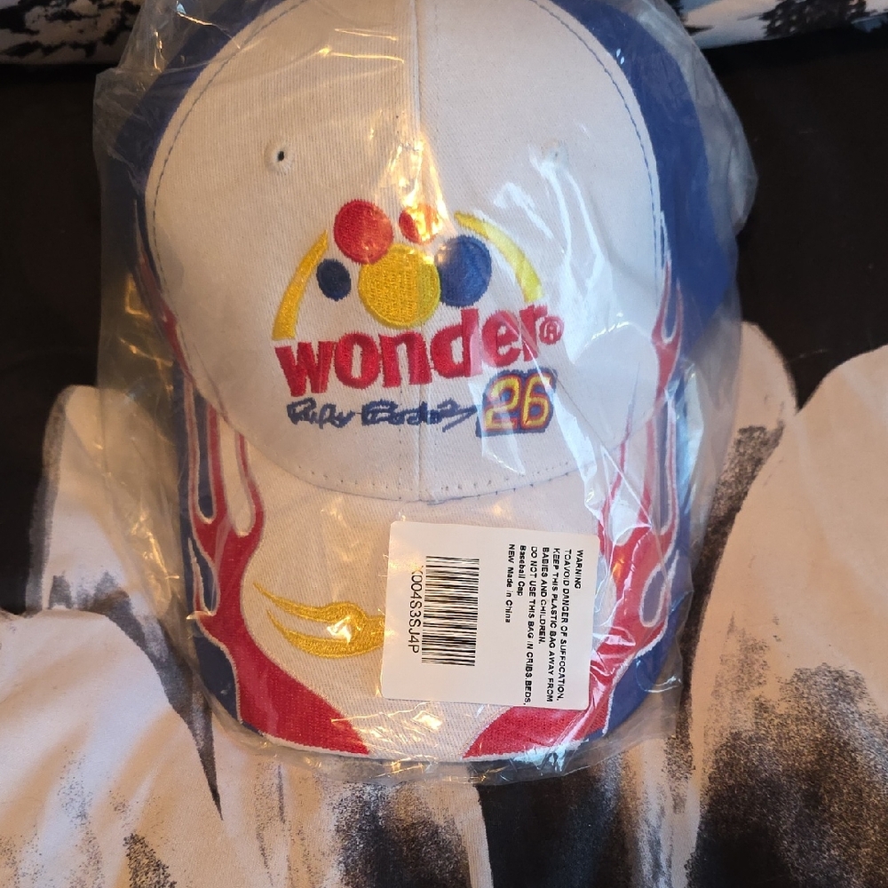 Men's Blue and White Cap